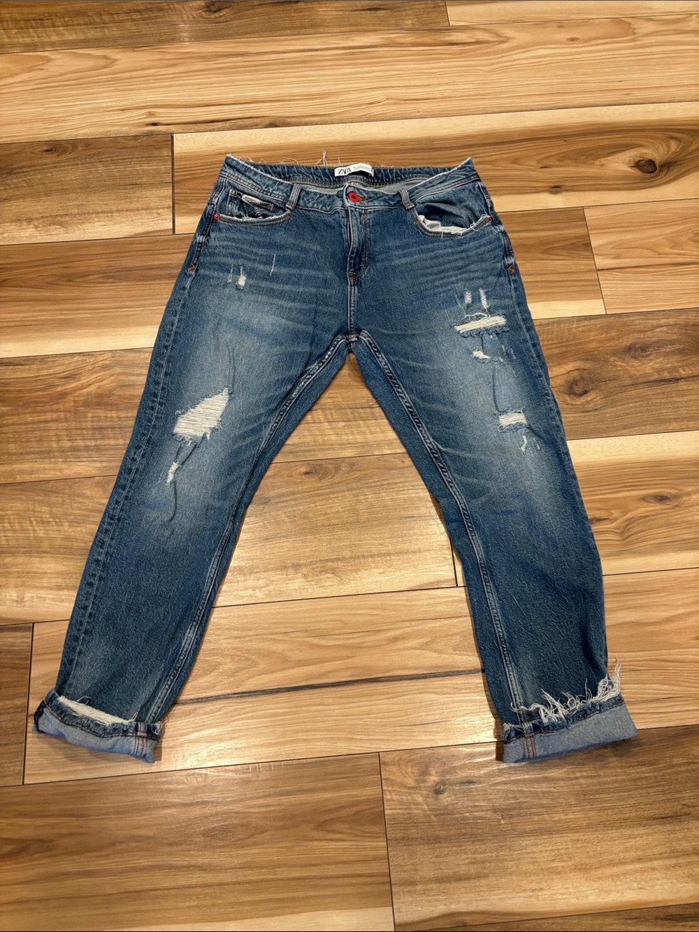Zara Distressed Blue Jeans
